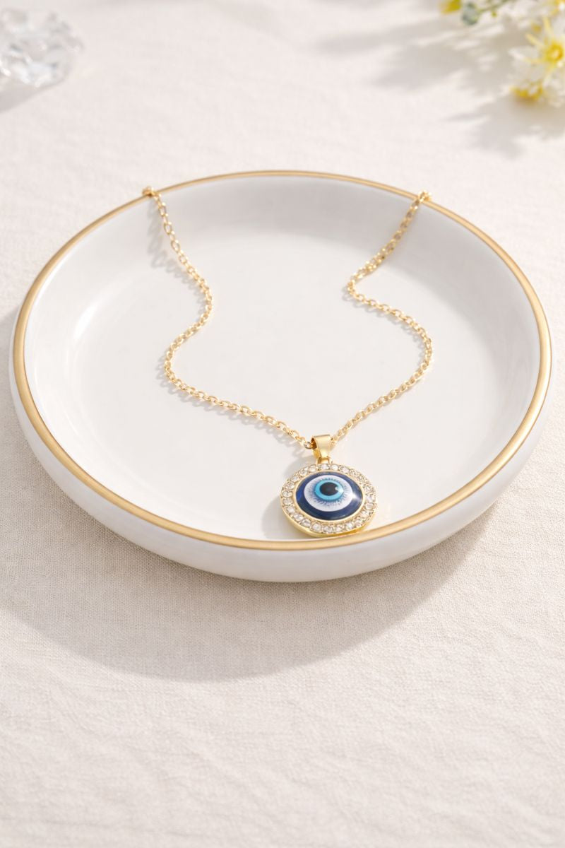 Elegant Evil Eye  Gold Necklace – Symbol of Protection & Style ( code 16-123)