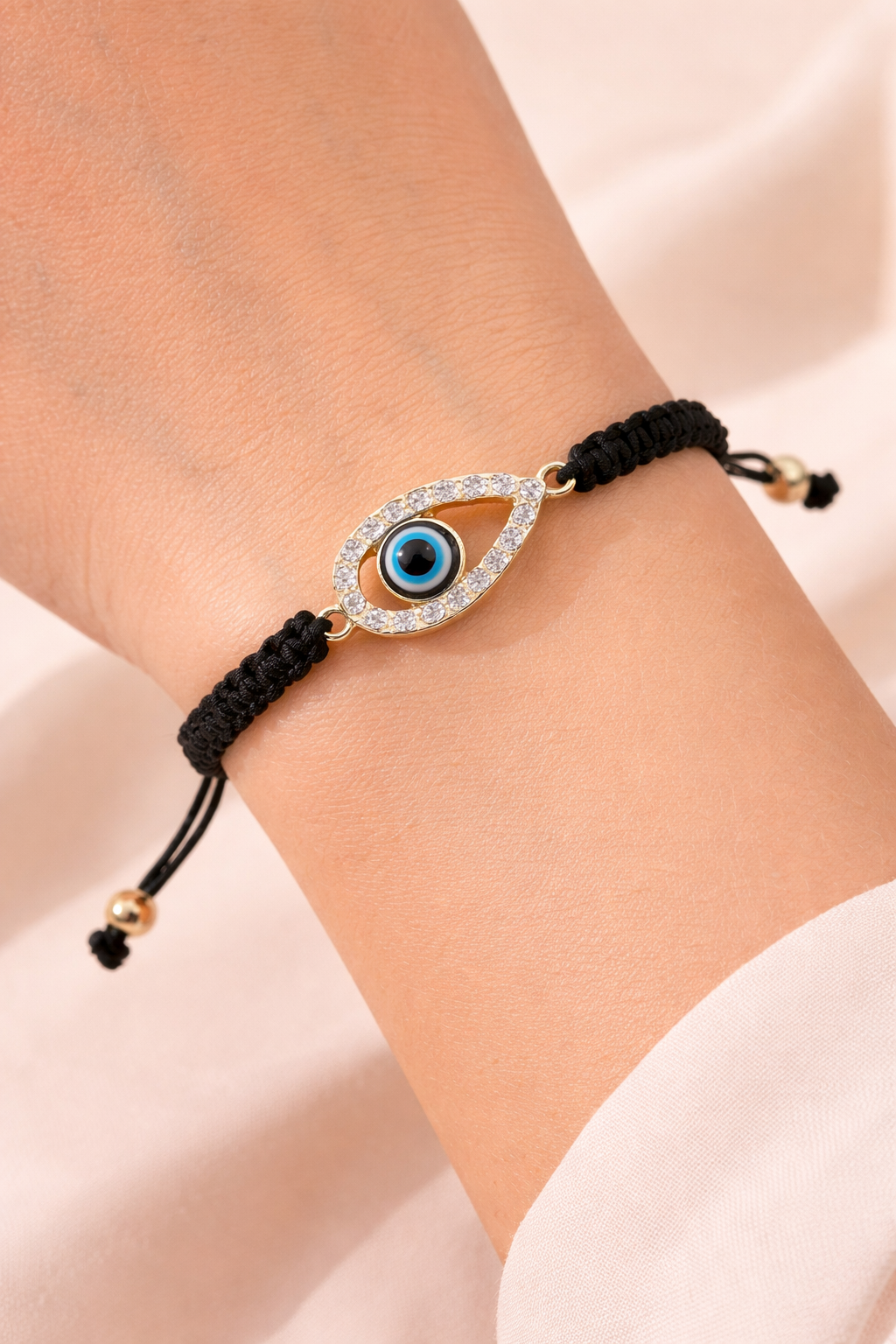 Good Luck Water-Drop Shaped Evil Eye Adjustable Bracelet (Code 4-29)