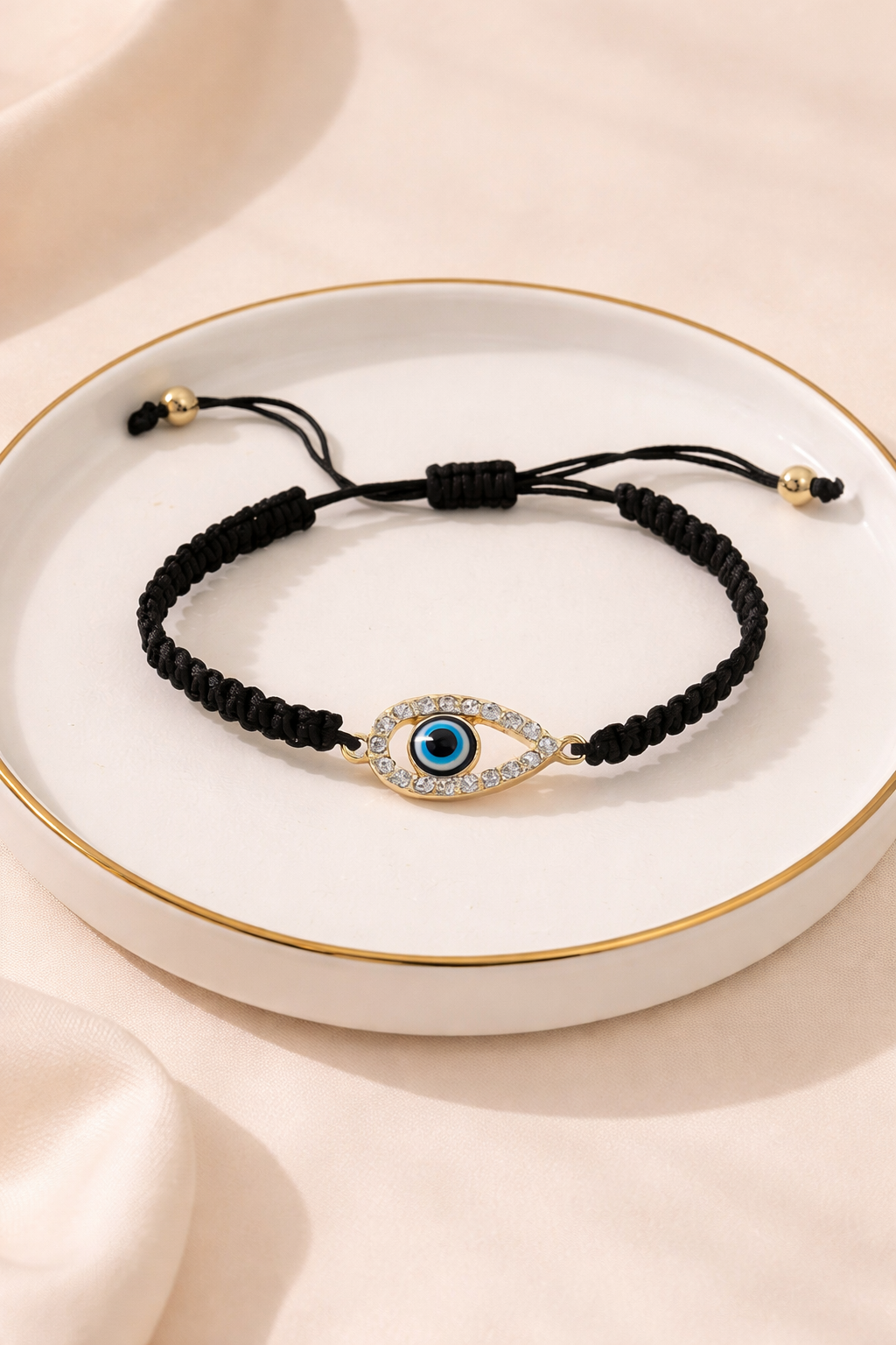 Good Luck Water-Drop Shaped Evil Eye Adjustable Bracelet (Code 4-29)