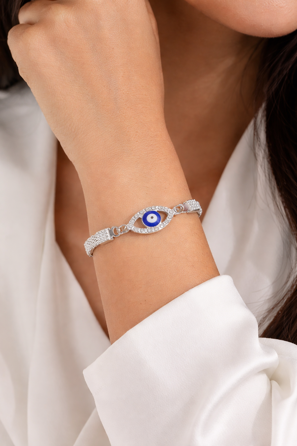 Silver Evil Eye Bracelet