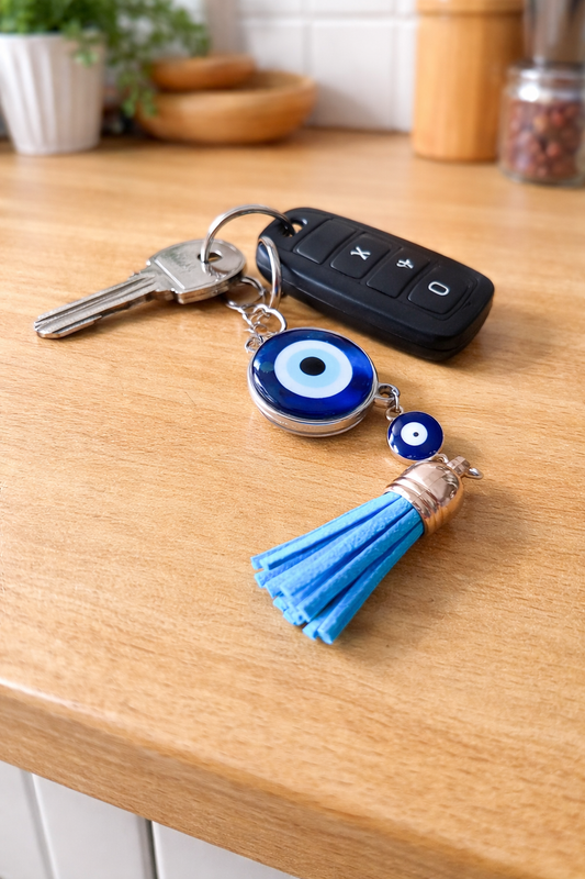 Evil EYe Keyring with Tassel