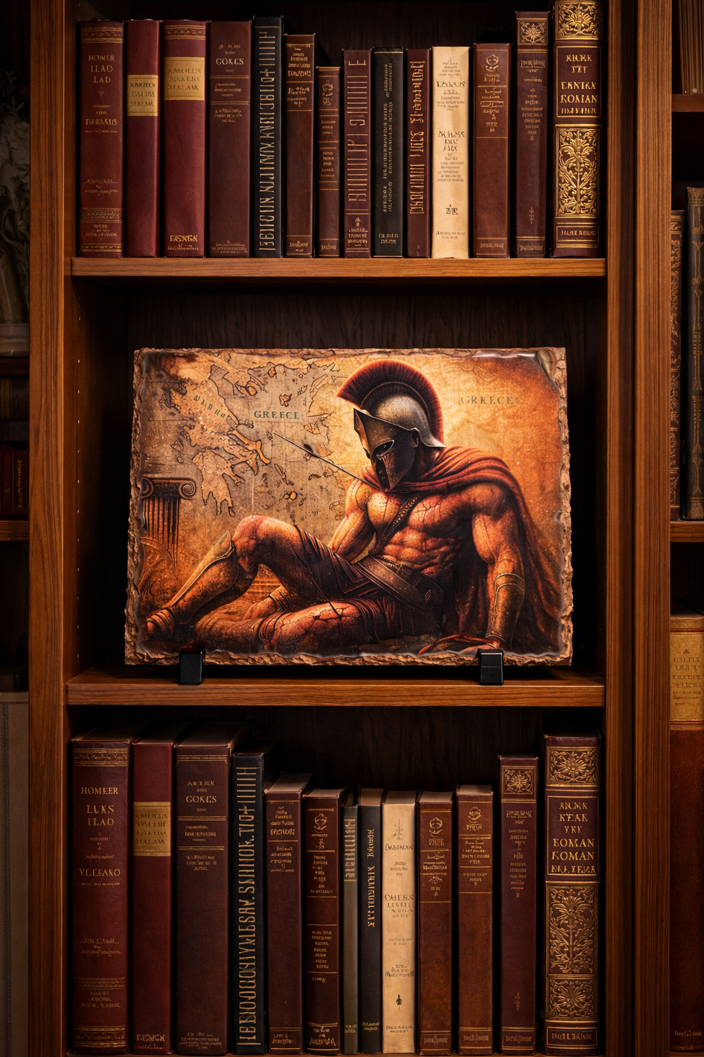 Spartan Warrior Stone Plaque – Strength of Ancient Greece