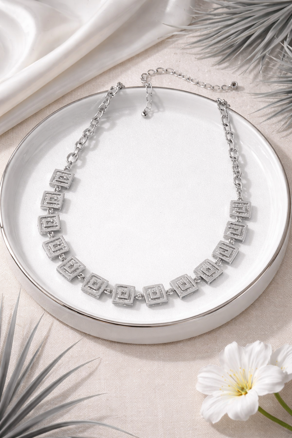 Greek Key Statement Necklace (Code 10-73)