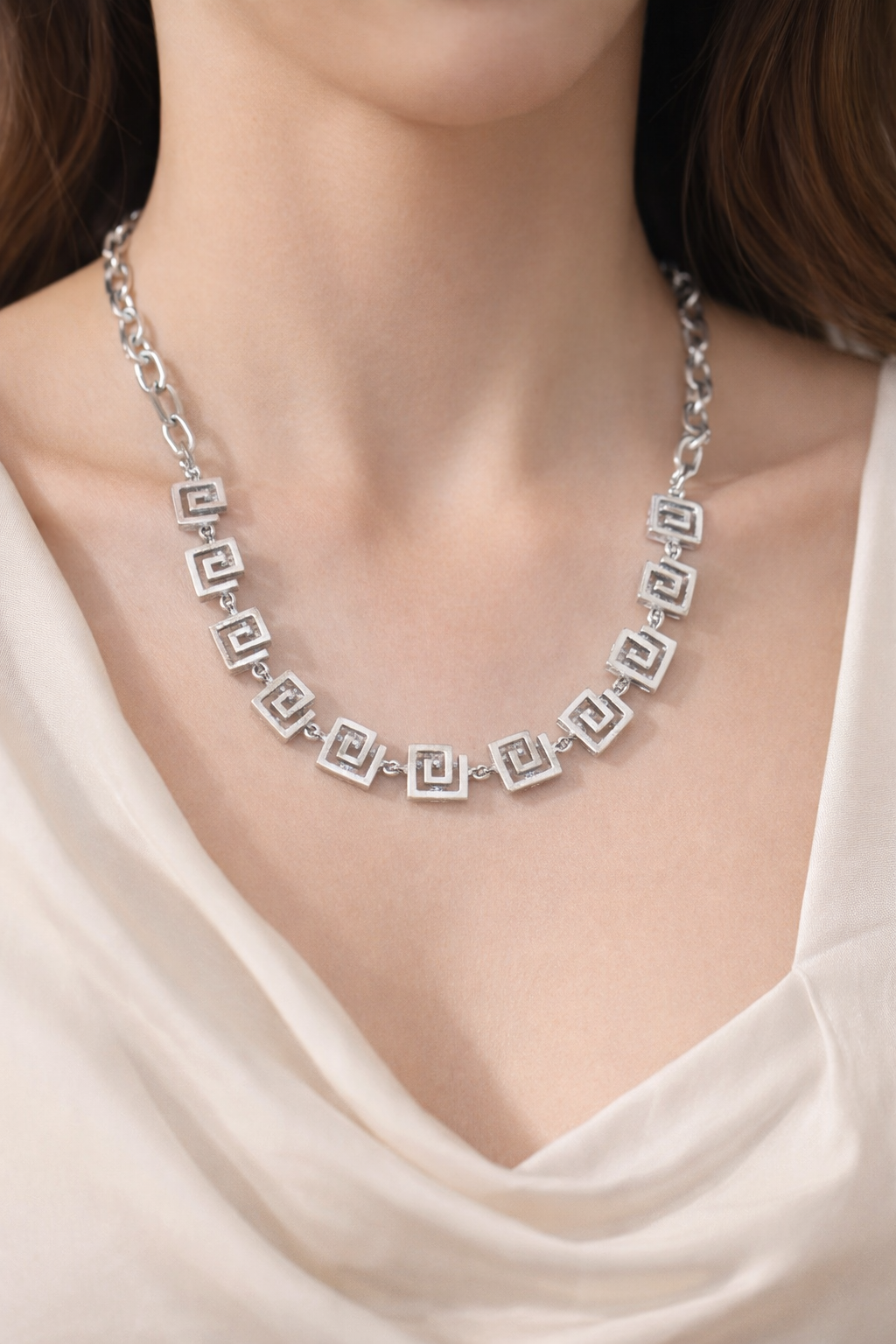 Greek Key Statement Necklace (Code 10-73)