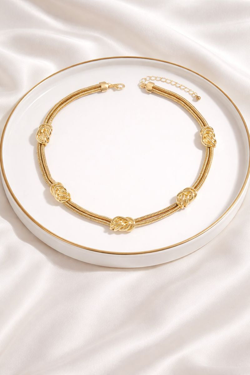 Gold Knot Choker Necklace