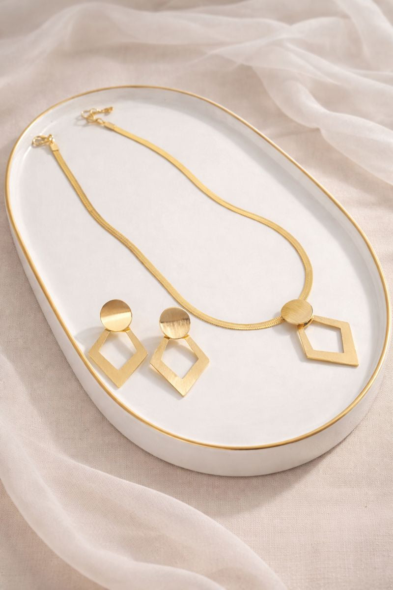Gold Necklace & Earrings Set ( Code 22-176)