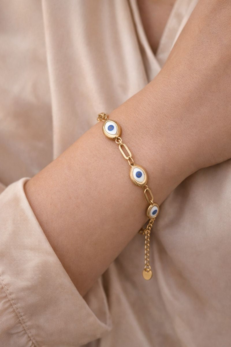 Gold Evil Eye Bracelet – Timeless Protection & Elegance (code 14-107)