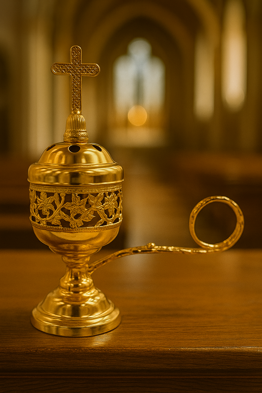 Metal Incense Burner with Cross Design