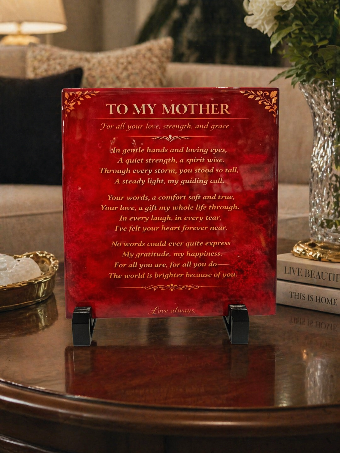 To My Mother” Poem Plaque – Heartfelt Decorative Gift for Mum