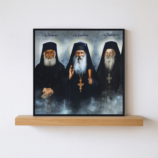 Saint Paisios, Saint Iakovos, and Saint Porphyrios (Ἅγιος Παΐσιος Aγιος Ἰάκωβος Aγιος Πορφύριος