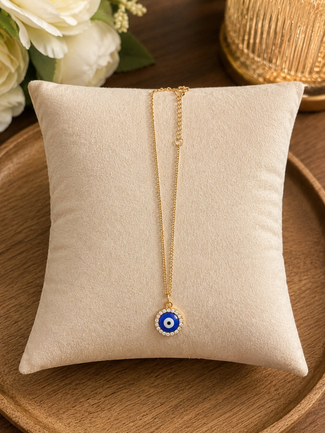 Evil Eye Pendant Necklace – Gold Plated  Finish ( Code 24-191