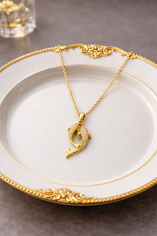 Gold Plated  Dolphin Necklace