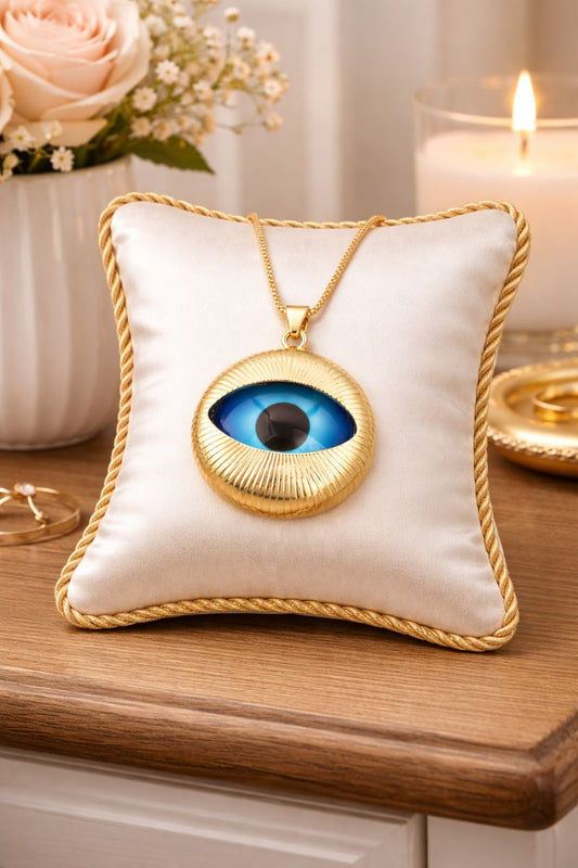 Trendy Round Evil Eye Charm Pendant Necklace for Women