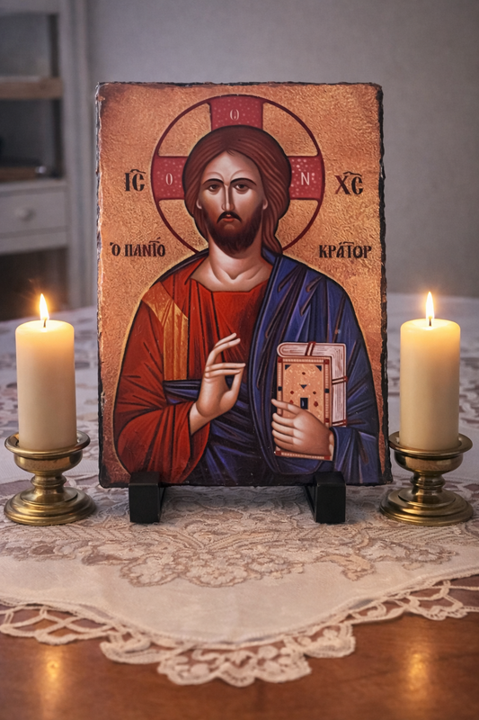 Jesus Christ depicted as Christ Pantocrator / Χριστός Παντοκράτωρ