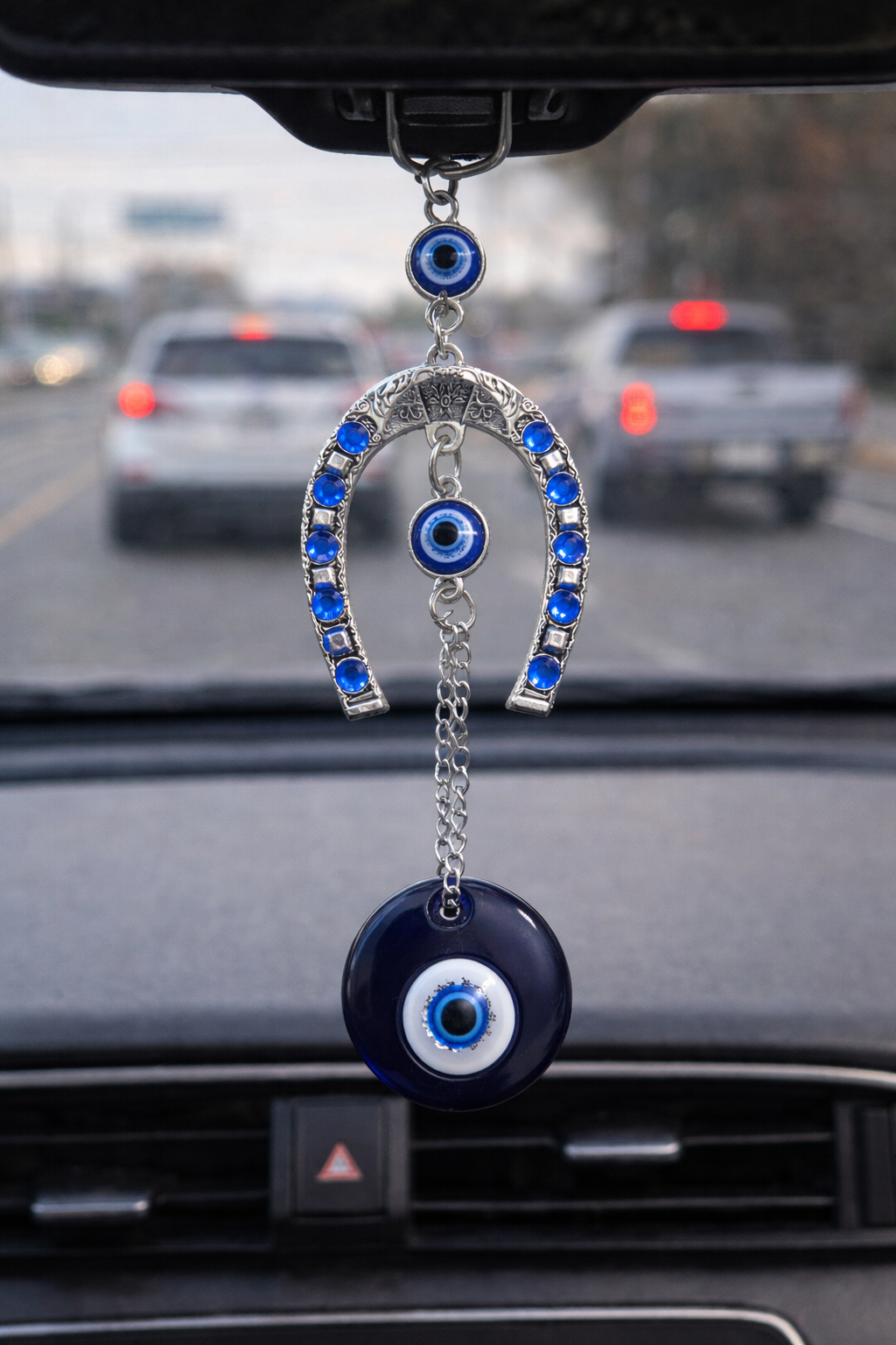 Evil Eye Horseshoe Charm