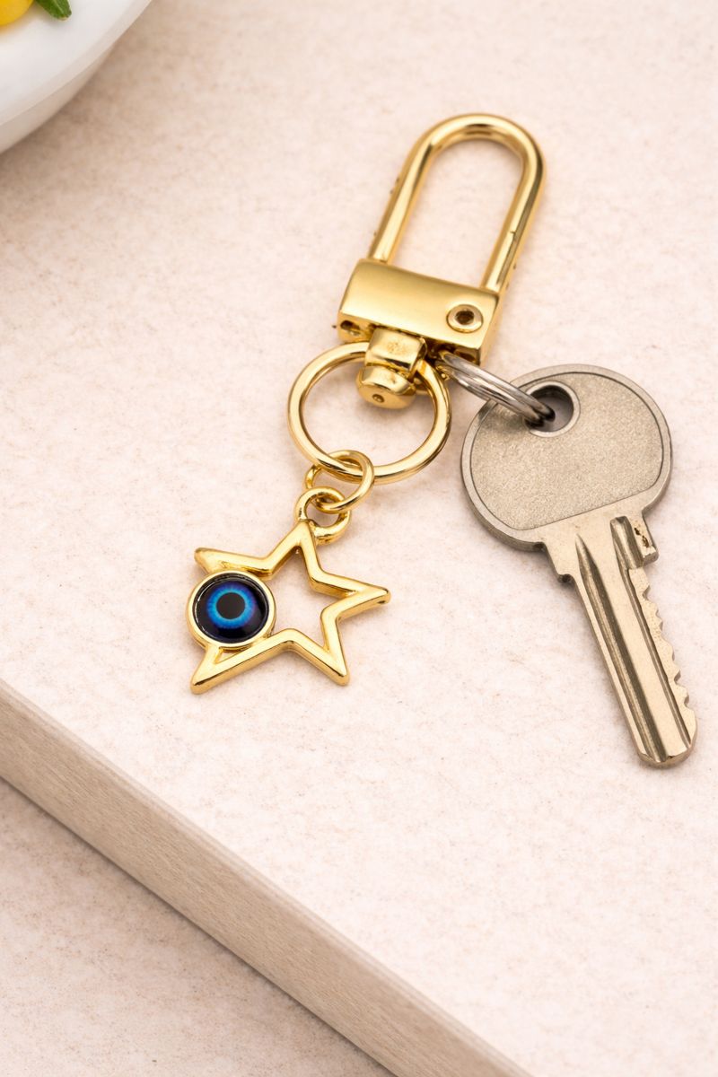 Evil Eye Gold Keyring