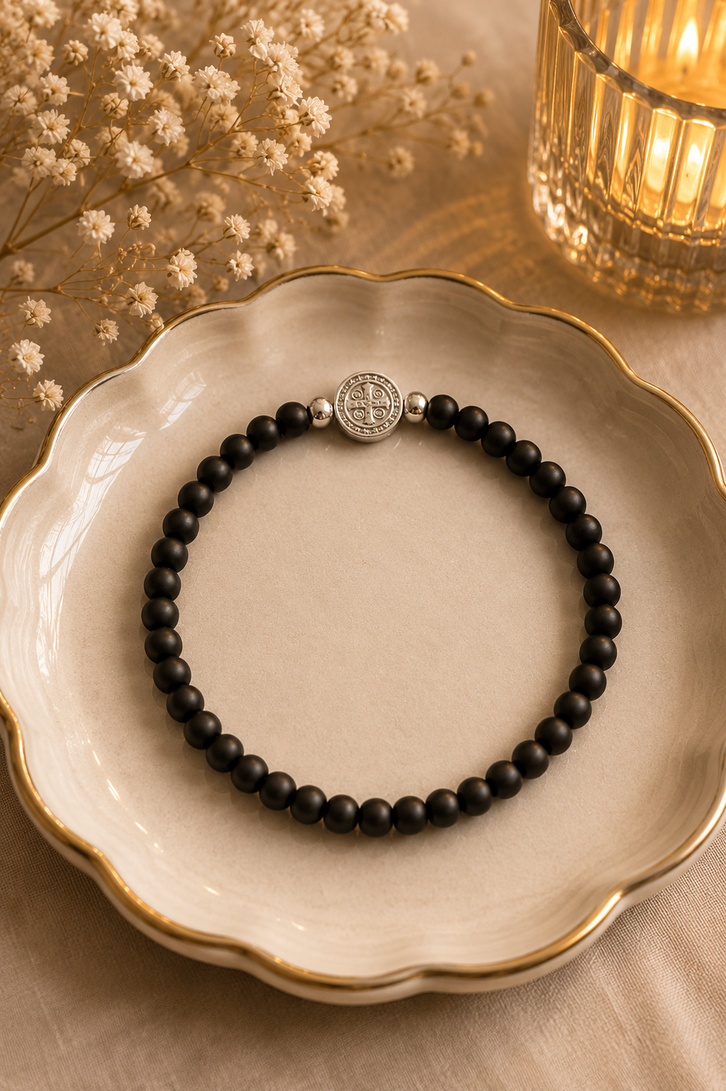 Black Bead Bracelet