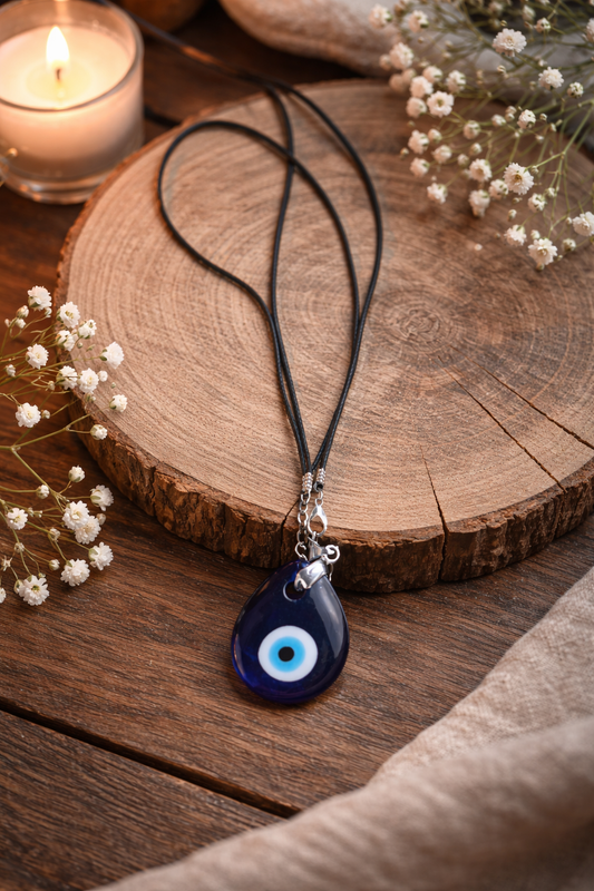 Evil Eye Pendant Necklace – Black Cord