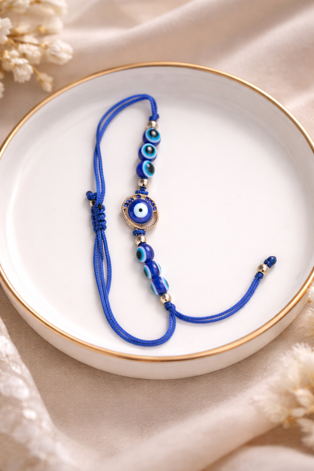 Blue Evil Eye Adjustable Bracelet (code 3,4-24,25,26,27,28)