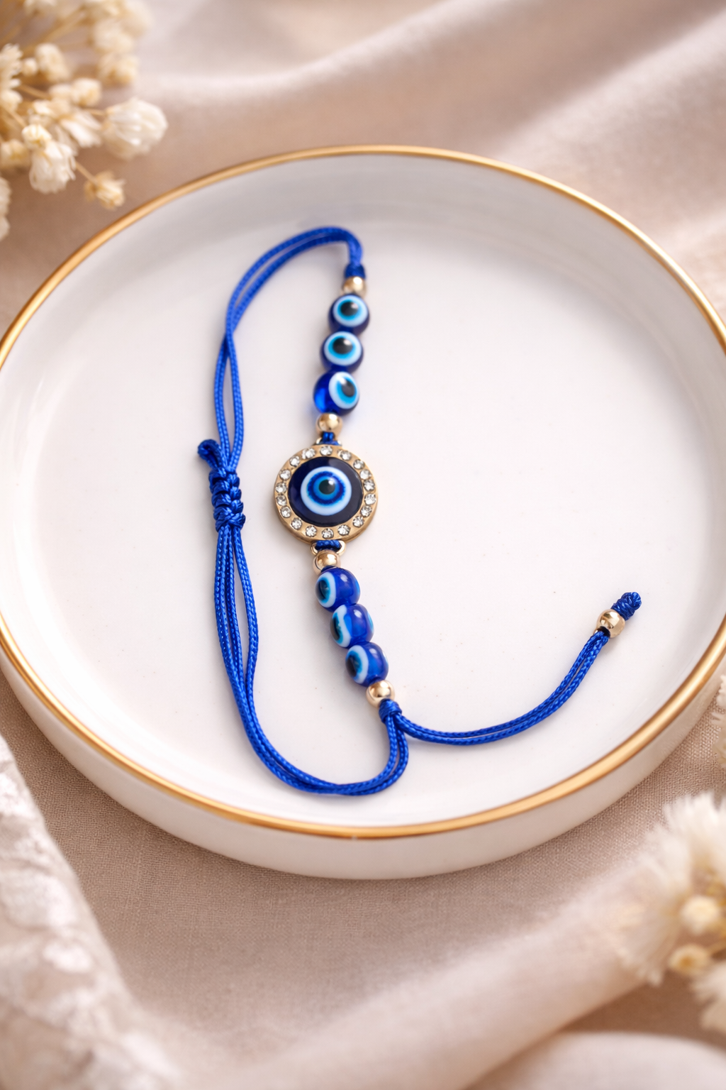 Blue Evil Eye Adjustable Bracelet (code 3,4-24,25,26,27,28)