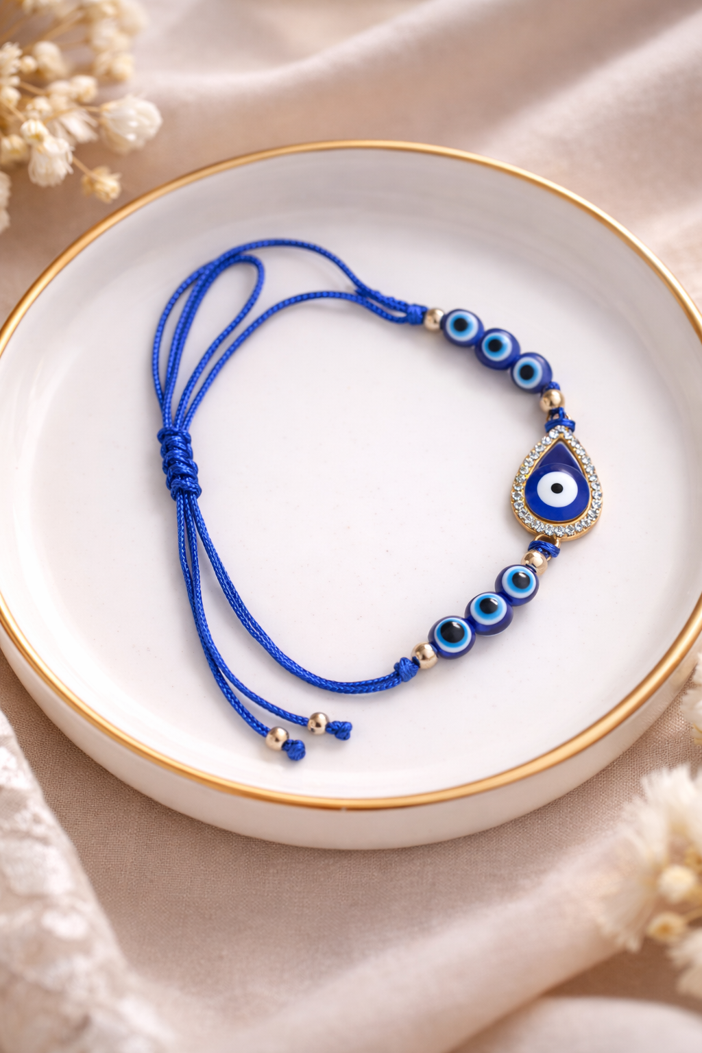 Blue Evil Eye Adjustable Bracelet (code 3,4-24,25,26,27,28)