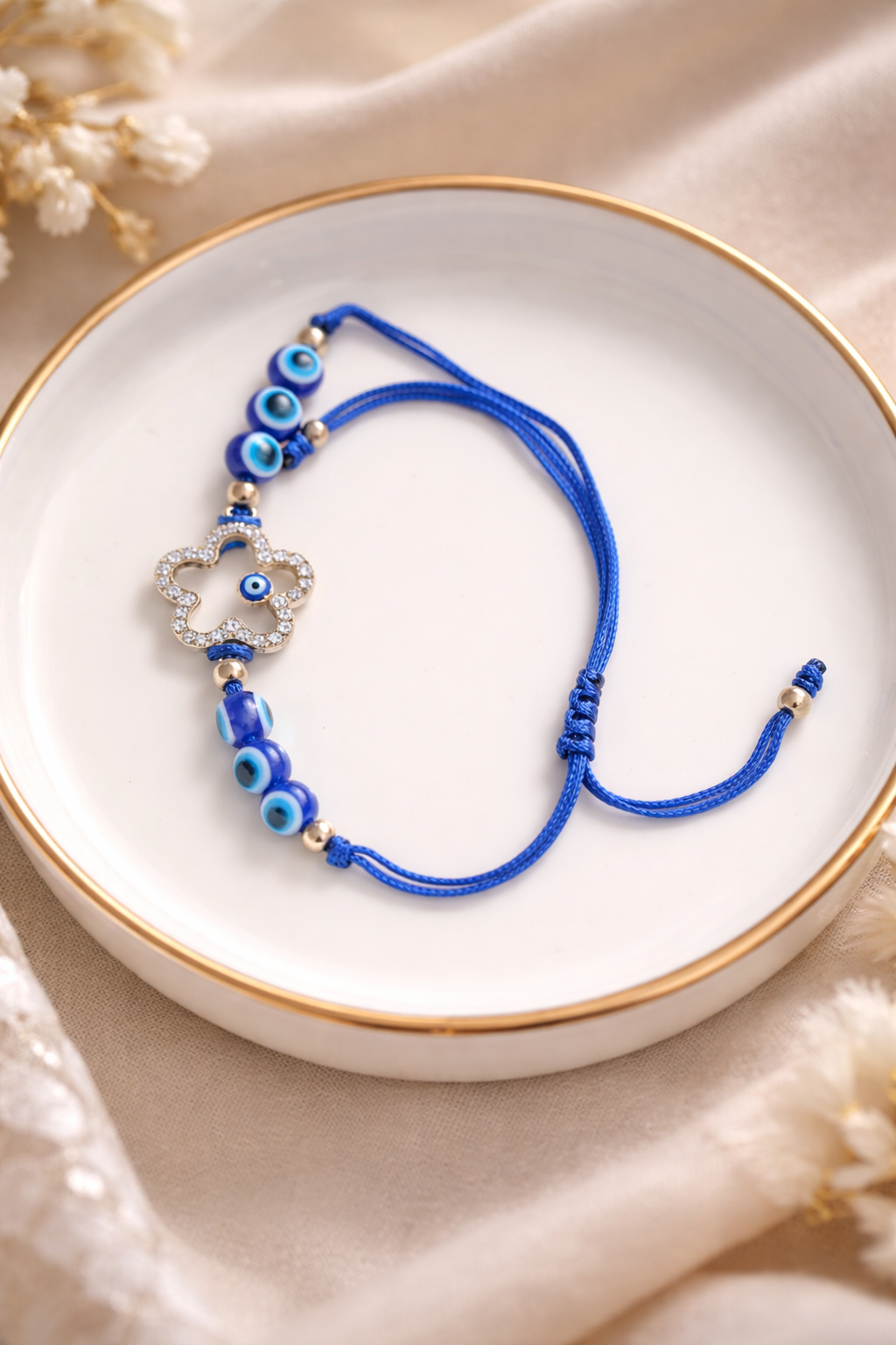 Blue Evil Eye Adjustable Bracelet (code 3,4-24,25,26,27,28)