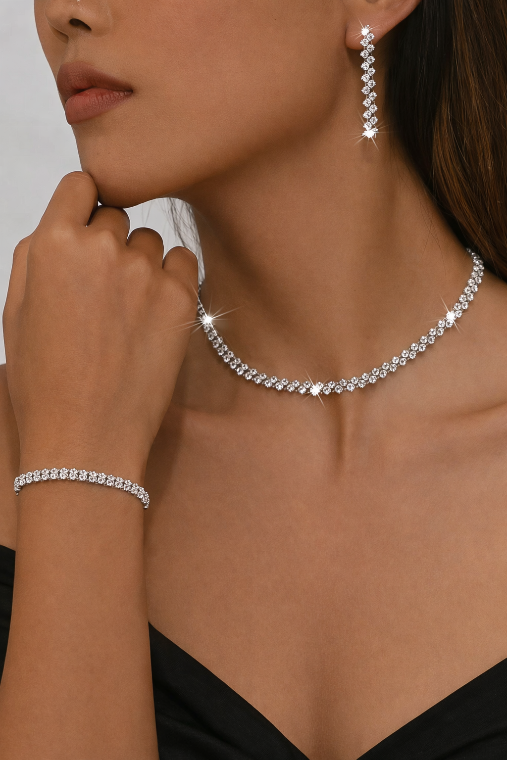 Luxury Jewelry Set – Necklace, Earrings & Bracelet ( code 17-129)