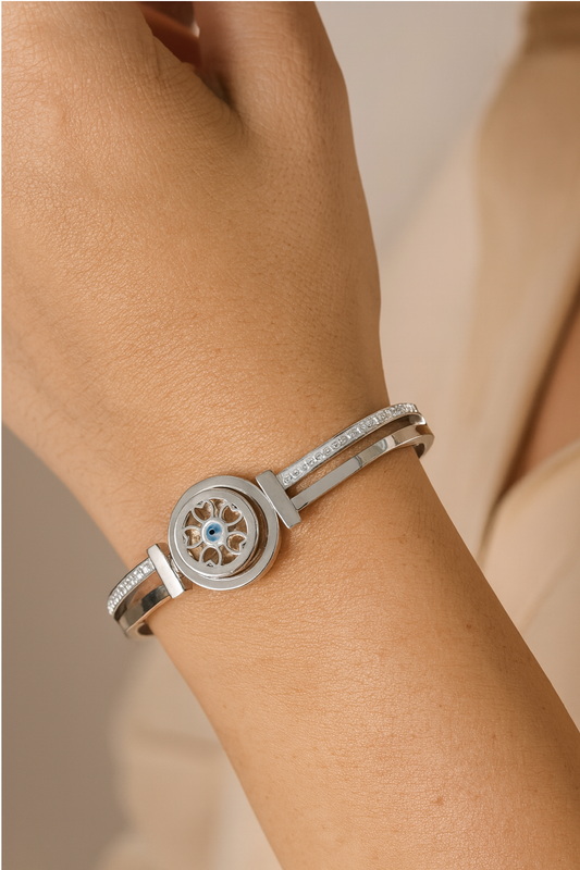 Stainless Steel Evil Eye Charm Bracelet ( Code 23-184)