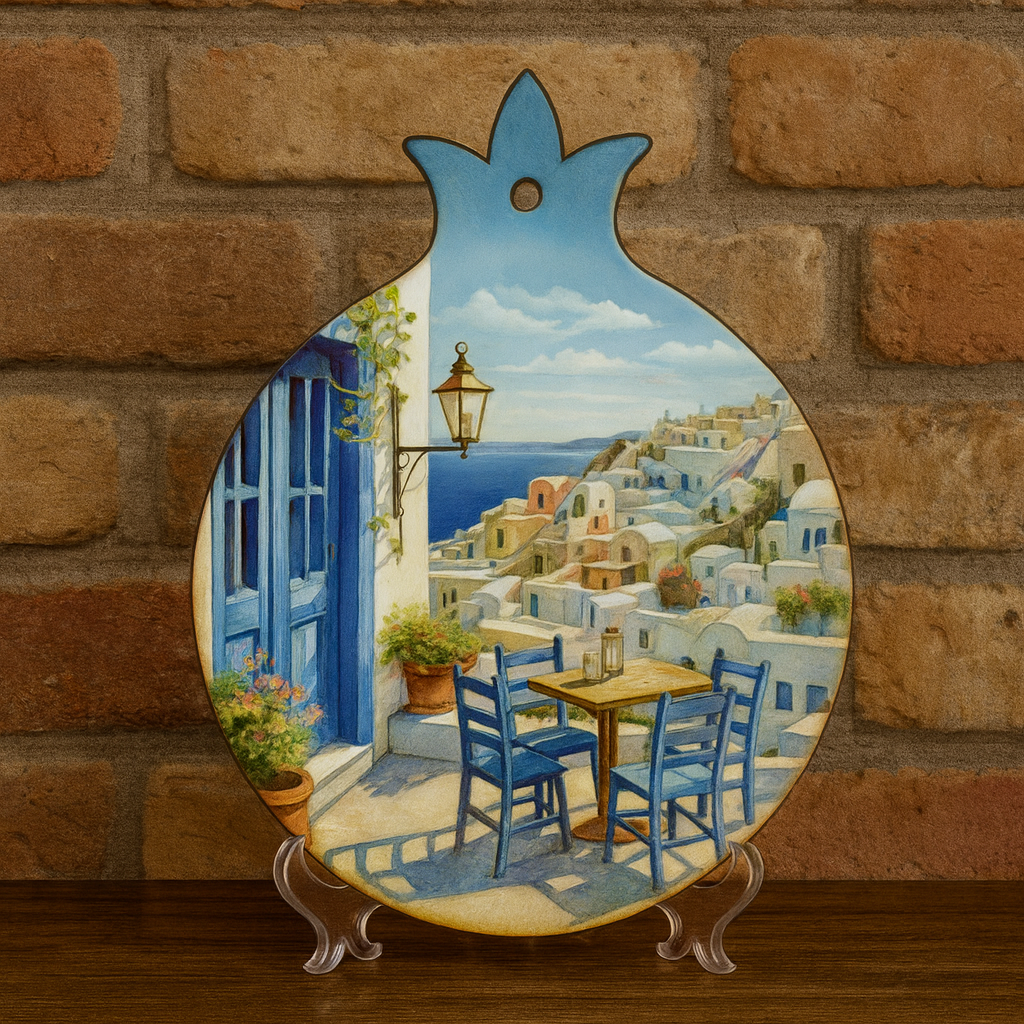 Santorini-Inspired Decorative Wall Plaque