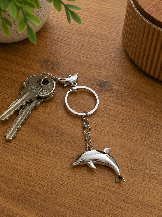 Dolphin Keyring – Silver Finish