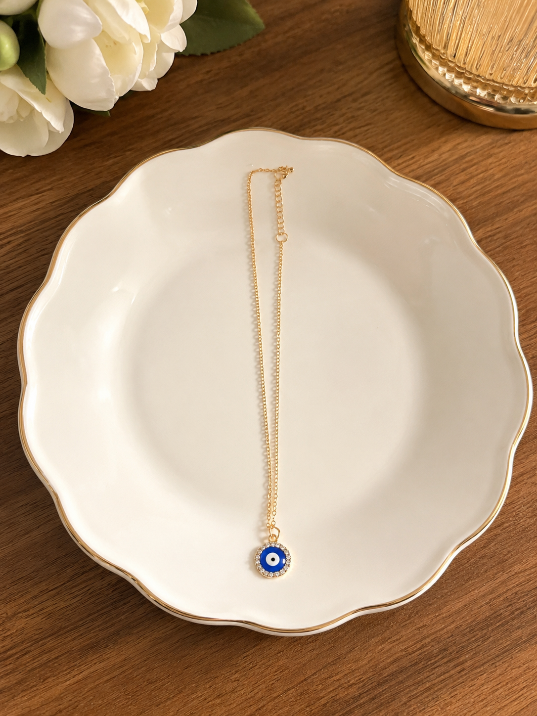 Evil Eye Pendant Necklace – Gold Plated  Finish ( Code 24-191