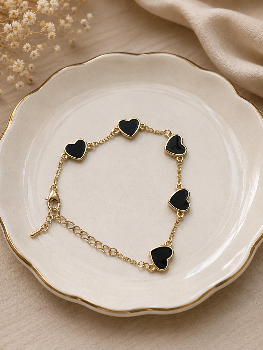 Gold Plated  Heart Bracelet ( B 30 )