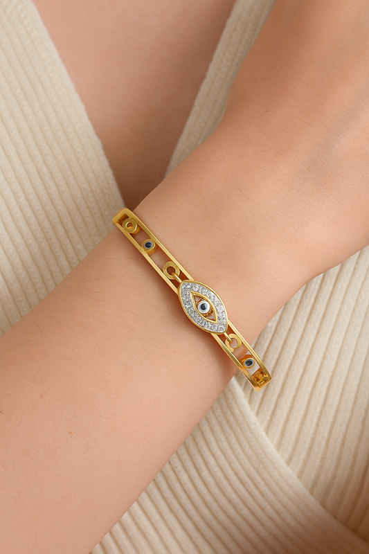 Elegant Boho Style Stainless Steel Hollow Bangle (Code 23-183)