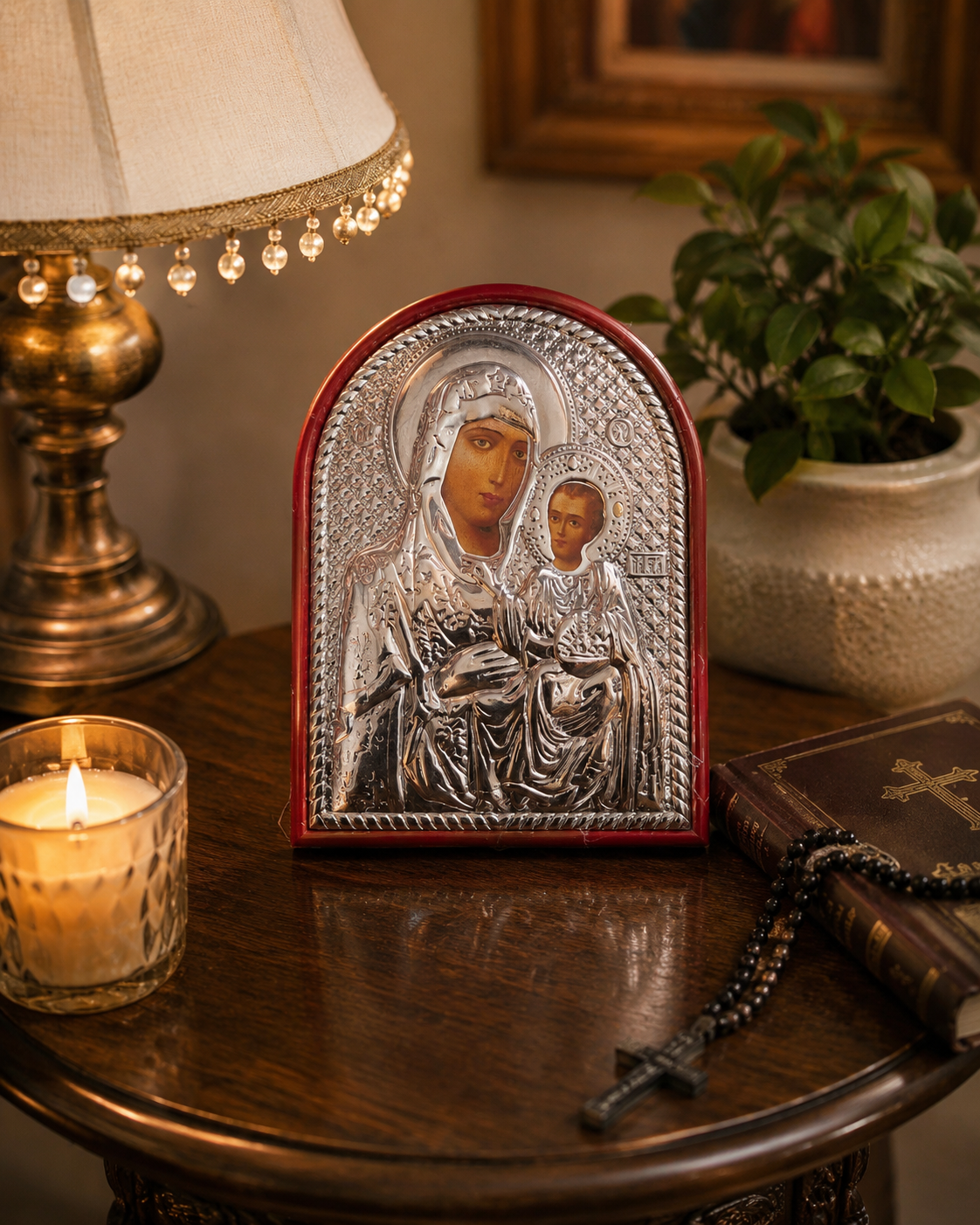 Orthodox Icon of the Virgin Mary and Child 6x5