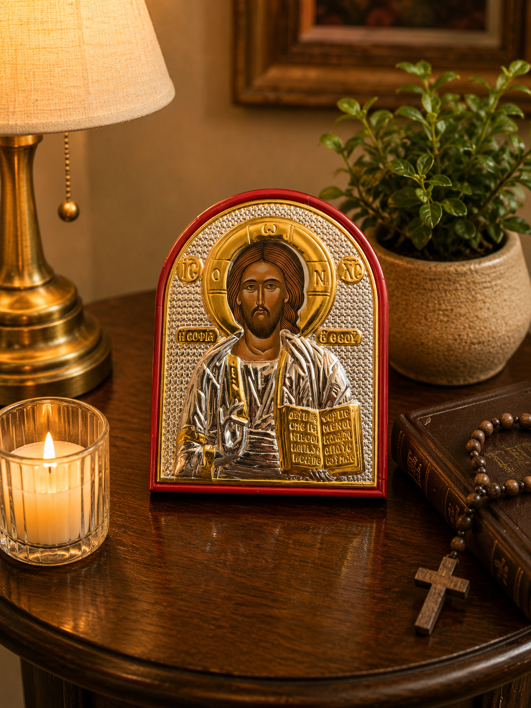 Orthodox Icon of the Virgin Mary and Child 6x5