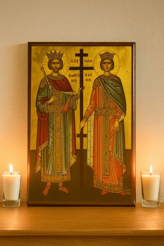 Εικόνα Αγίων Κωνσταντίνου και Ελένης - Saint Constantine and Saint Helen Icon      26x 20