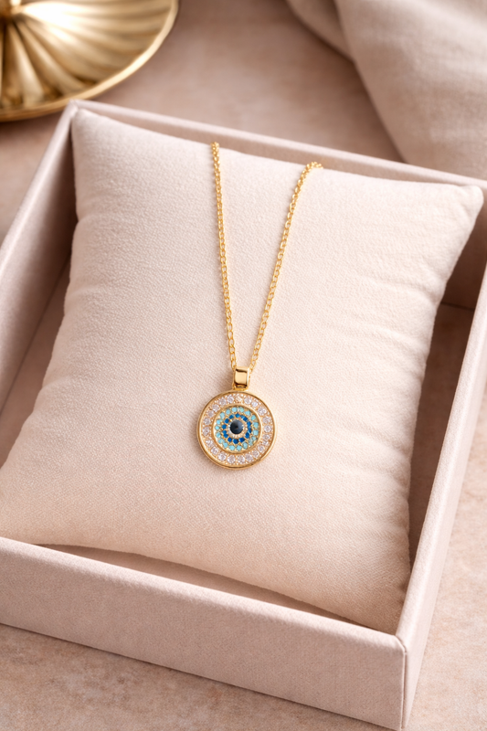 Women's Shell Devil's Eye Pendant Necklace ( code 120)