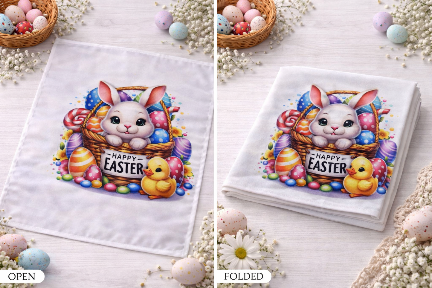 Easter Kitchen Towel – Festive Spring Design (Multiple Styles Available)