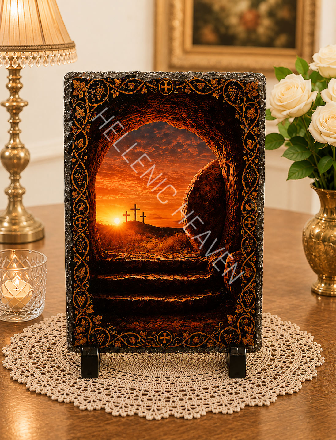 Empty Tomb Resurrection Scene Orthodox Plaque code (O10)