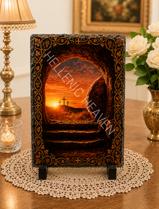 Empty Tomb Resurrection Scene Orthodox Plaque code (O10)