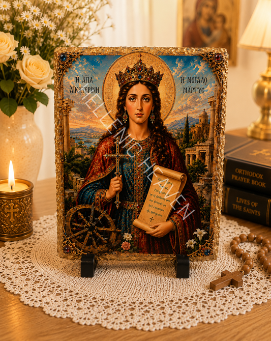 Saint Catherine Orthodox Icon CODE (O22)