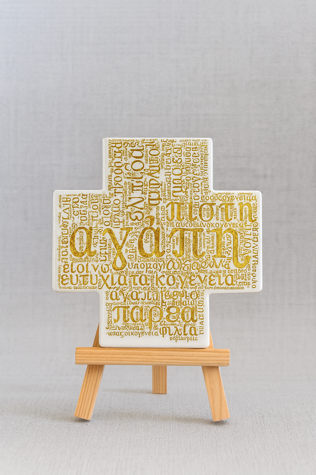 Love, Faith, Hope Ceramic Cross