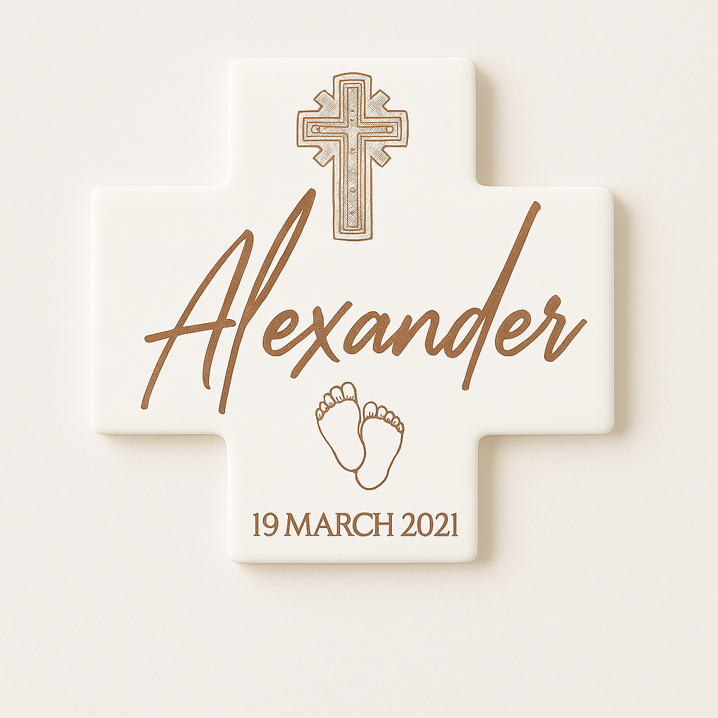 Christening / Birth Ceramic Cross