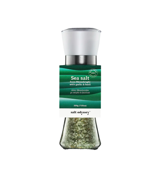 Salt Odyssey Sea Salt Mill with Basil & Garlic 180g