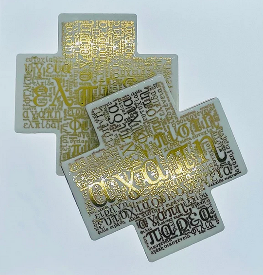 Love, Faith, Hope Ceramic Cross