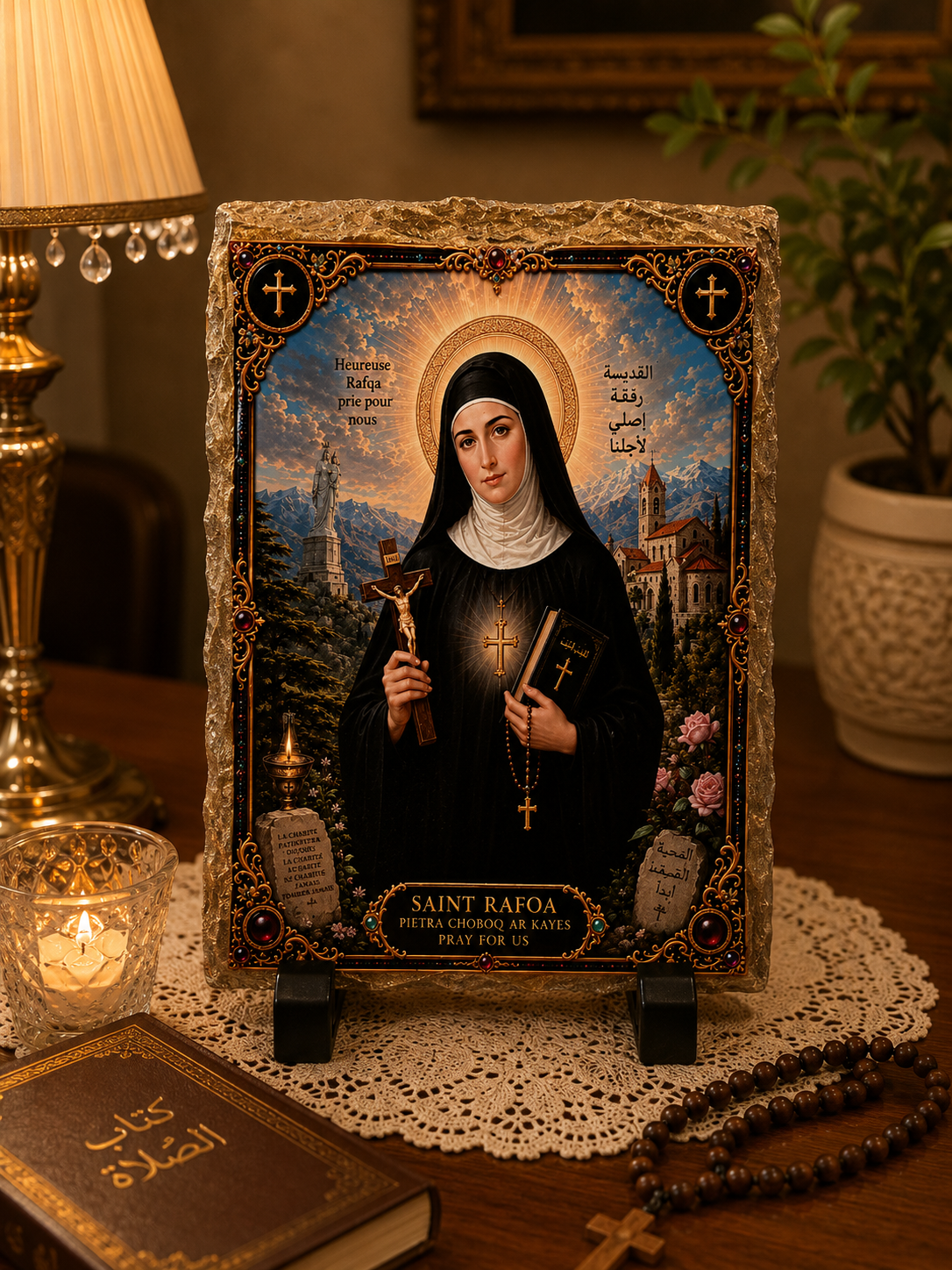 Saint Rafqa (Rebecca) Decorative Stone Plaque