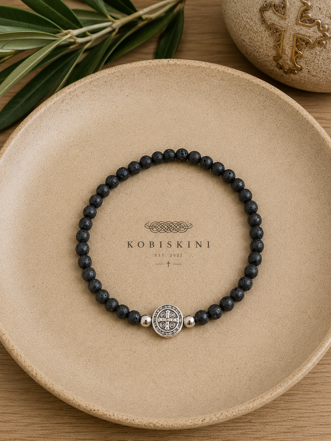 Vintage Cross Beaded Bracelet (K 16)