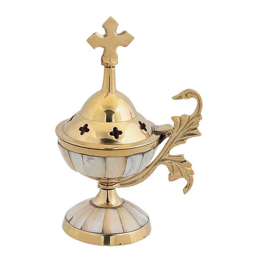 Orthodox Table Censer – Θυμιατό Τραπεζίου | Brass Incense Burner with Cross